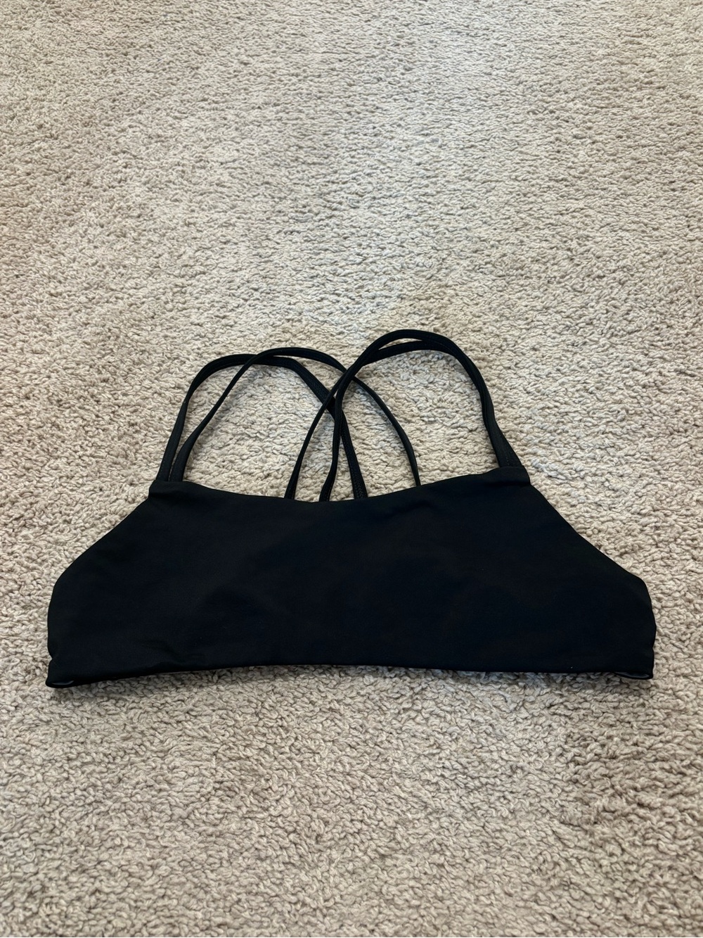 JOLYN Fendrick’s Suit Bikini Top Large Black Strappy Athletic Swim/Sports Bra
